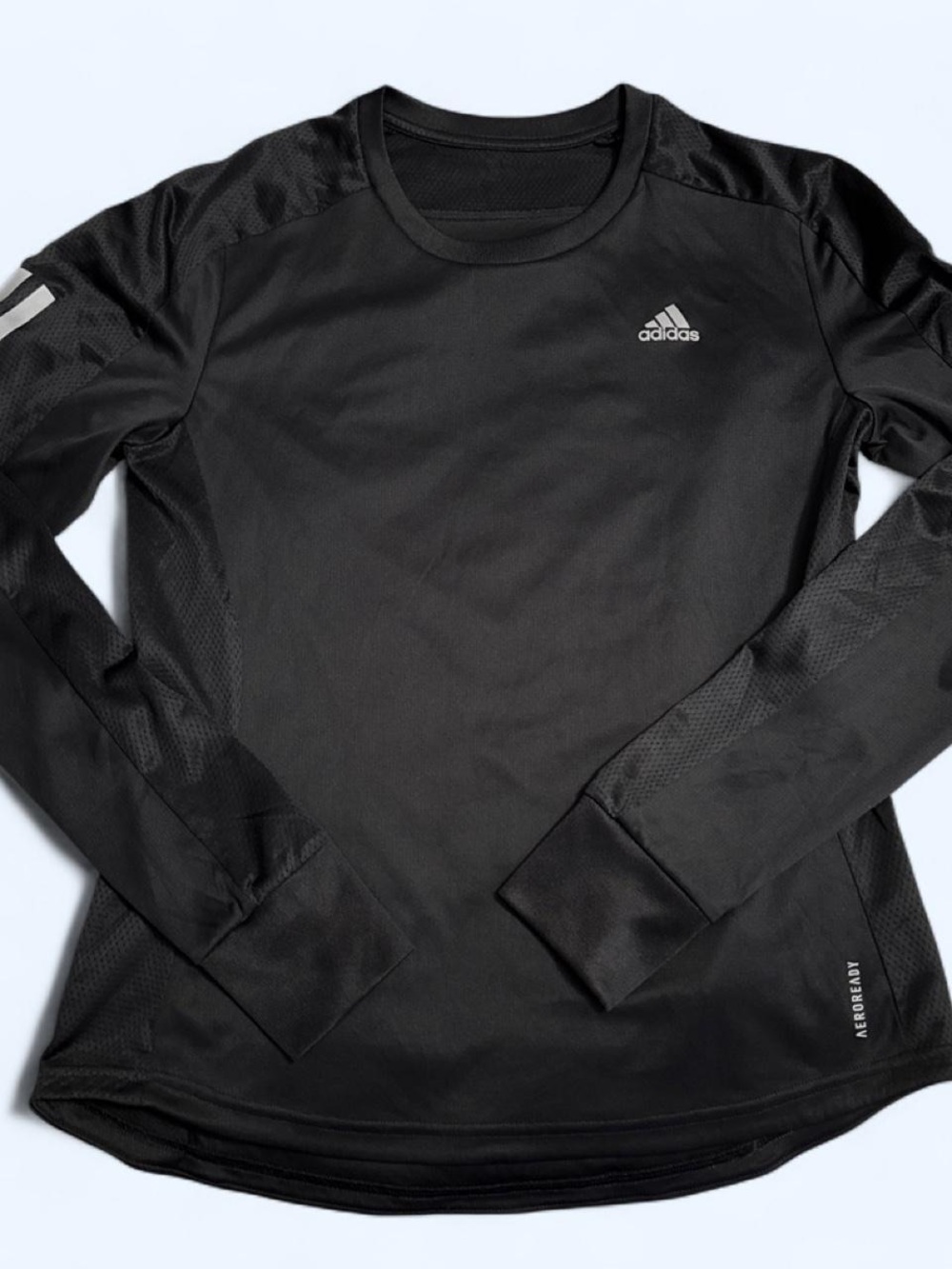 adidas Black Long-Sleeve Training Top with Reflective Logo